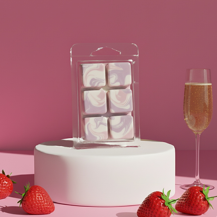 wax melts fresas y champan
