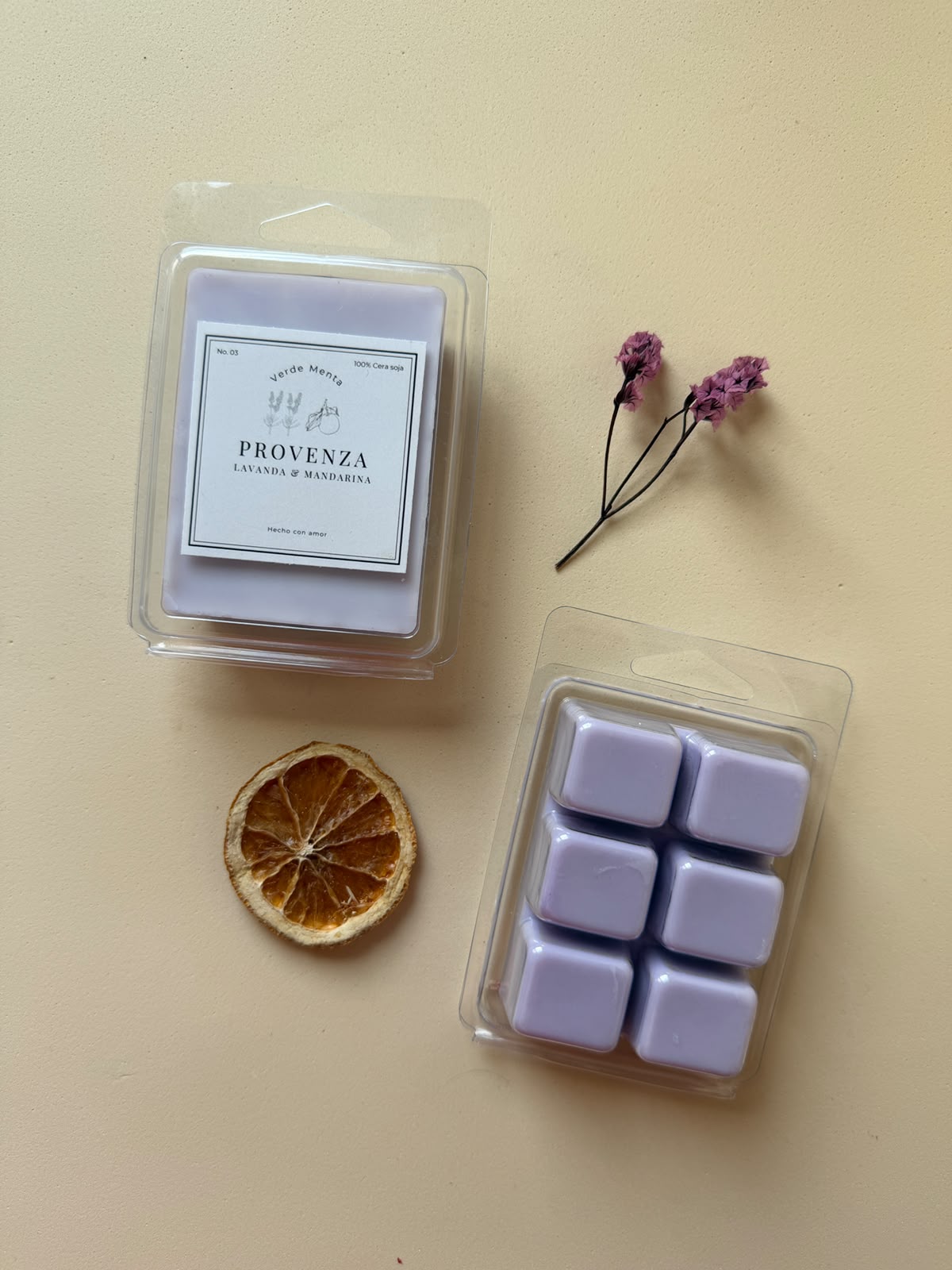 tableta cera aromatica lavanda y mandarina