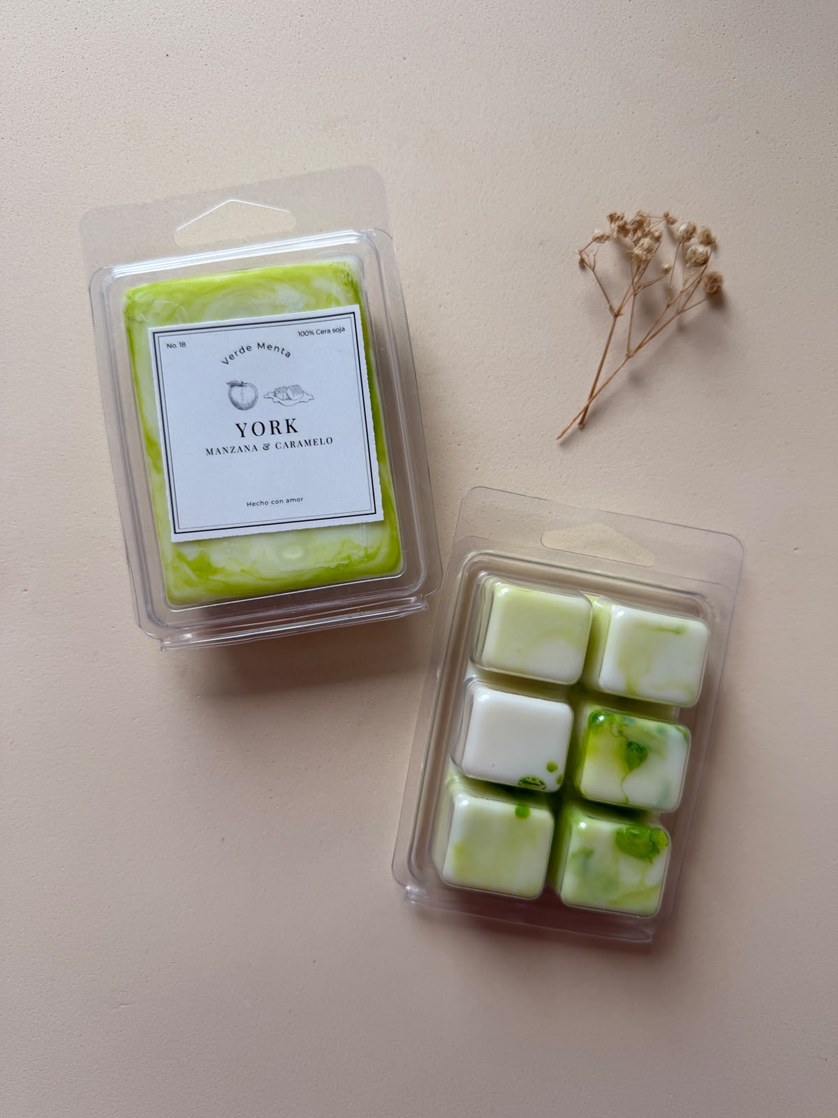 tableta cera aromatica manzana y caramelo