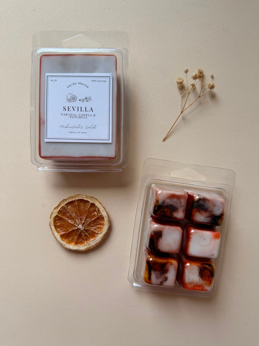 tableta cera aromatica naranja canela y patchuli